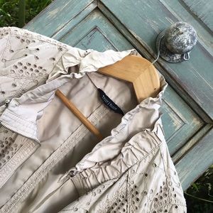 Eyelet Windbreaker Light Khaki Bomber Size 8